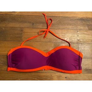 Athleta XL halter/strapless bikini top purple orange athletic swimwear